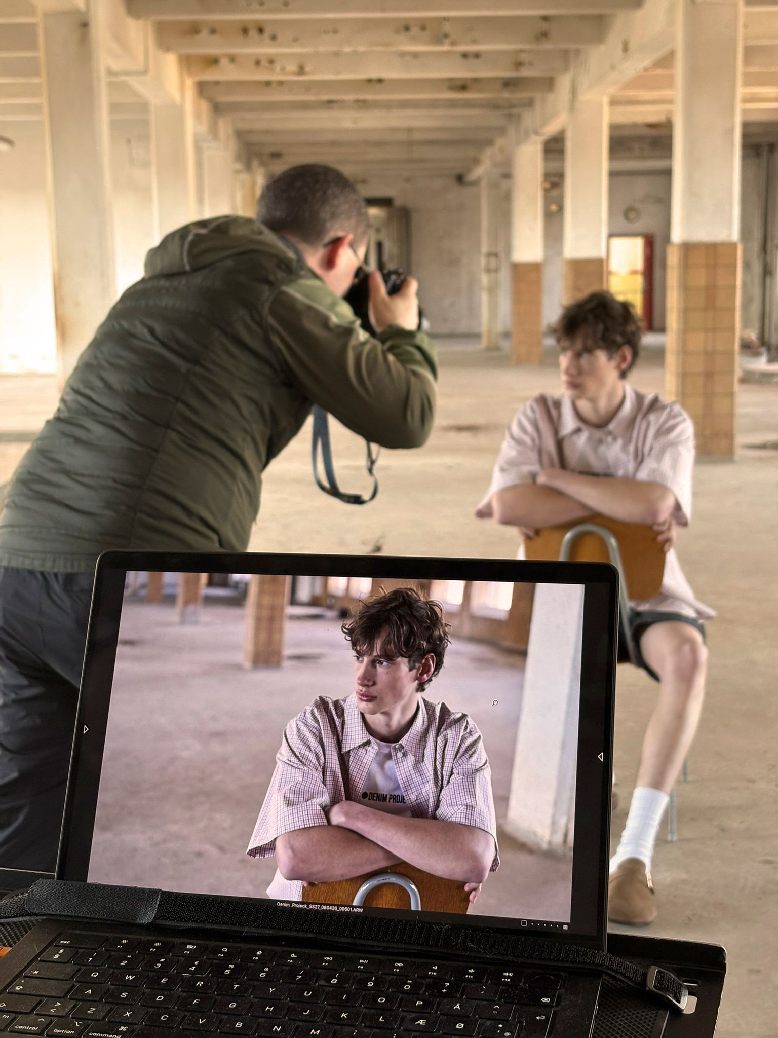 Behind the scenes on a STARTEX brand photoshoot